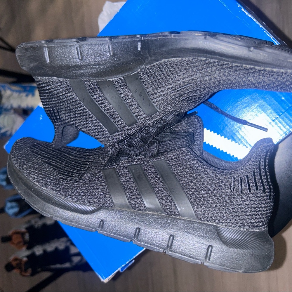 Adidas Kids Black Swift Run Sneakers - Picture 2 of 4